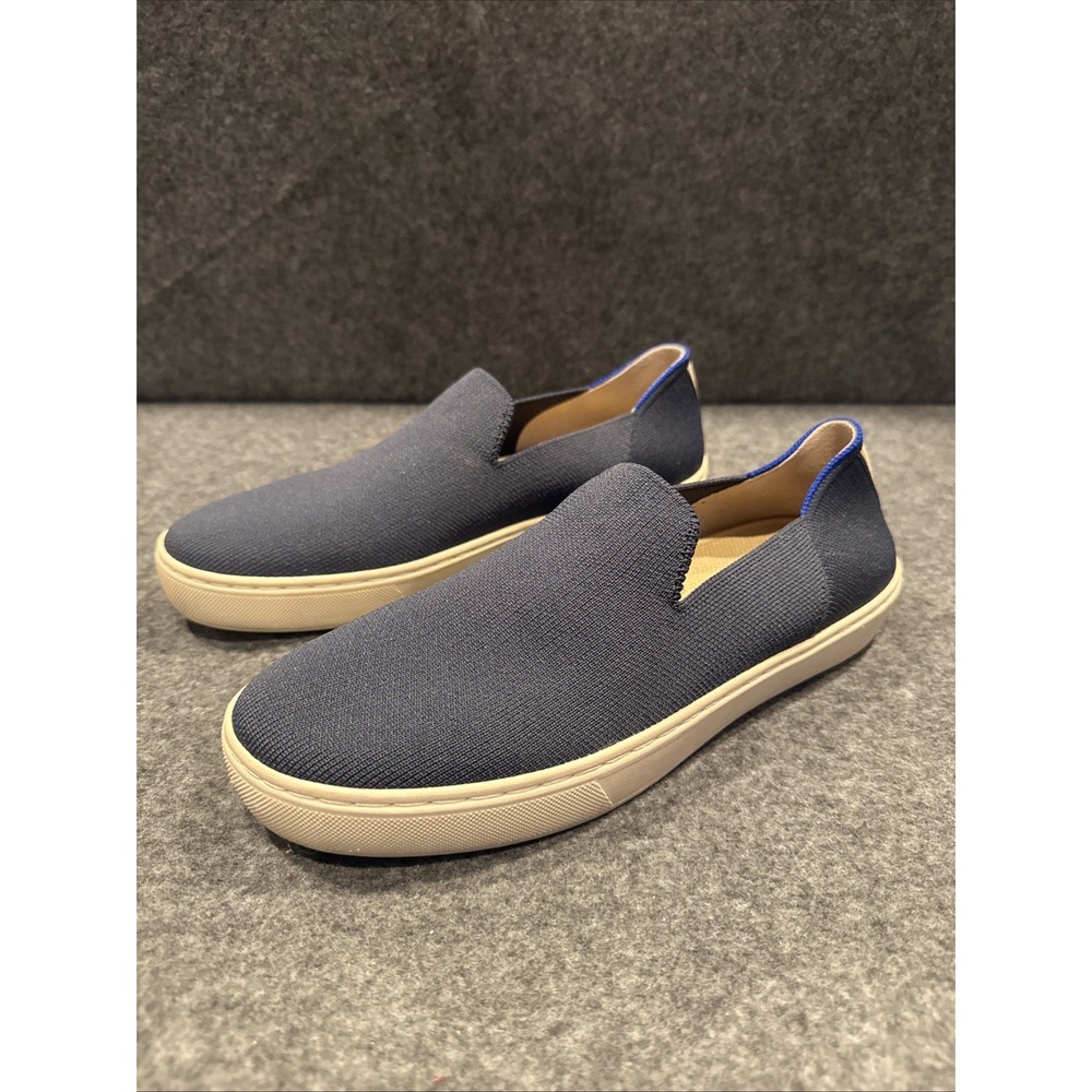 Rothys Women's 8.5 Navy Blue Knit Slip On Sneakers Loafers The Driver
